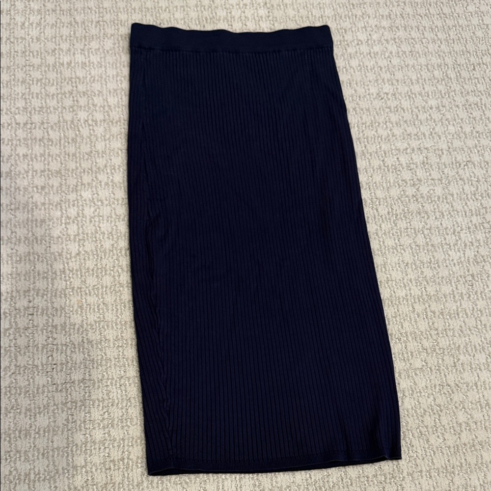 Maternity Navy Blue Ribbed Skirt